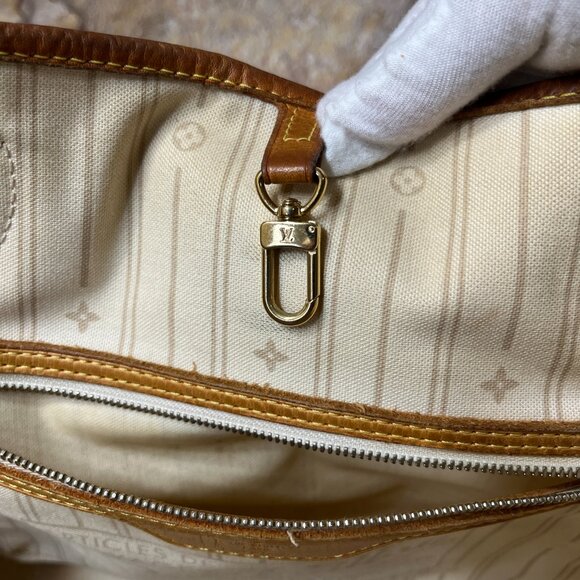 Louis Vuitton Neverfull MM Shoulder Bag Damier Azur Tote Bag w/ Dust Bag - Picture 11 of 13